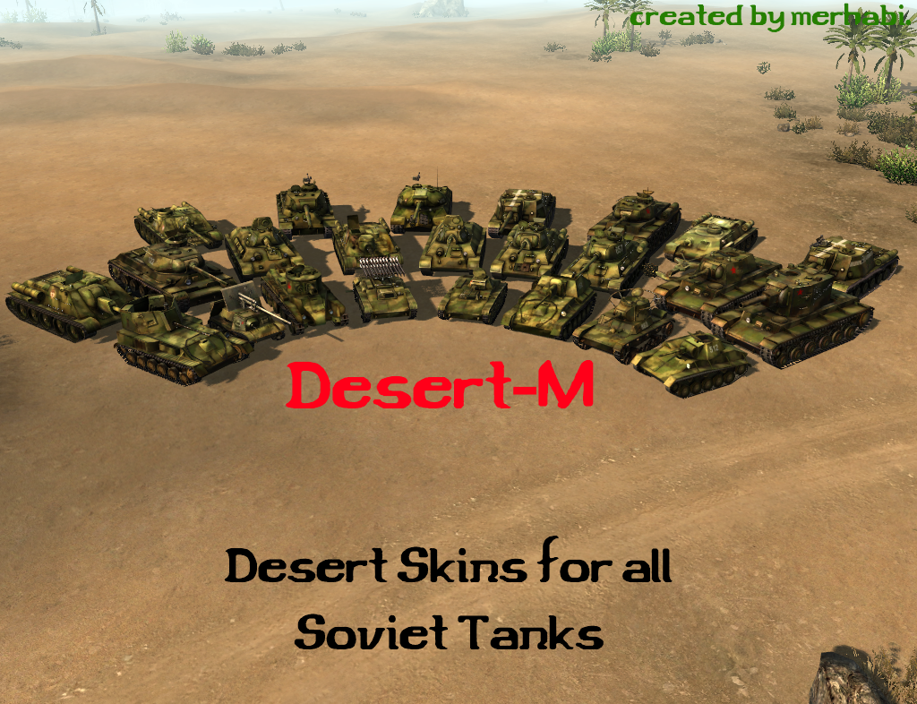 Скачать Desert-M - Desert Skins for all Soviet Tanks [HD]