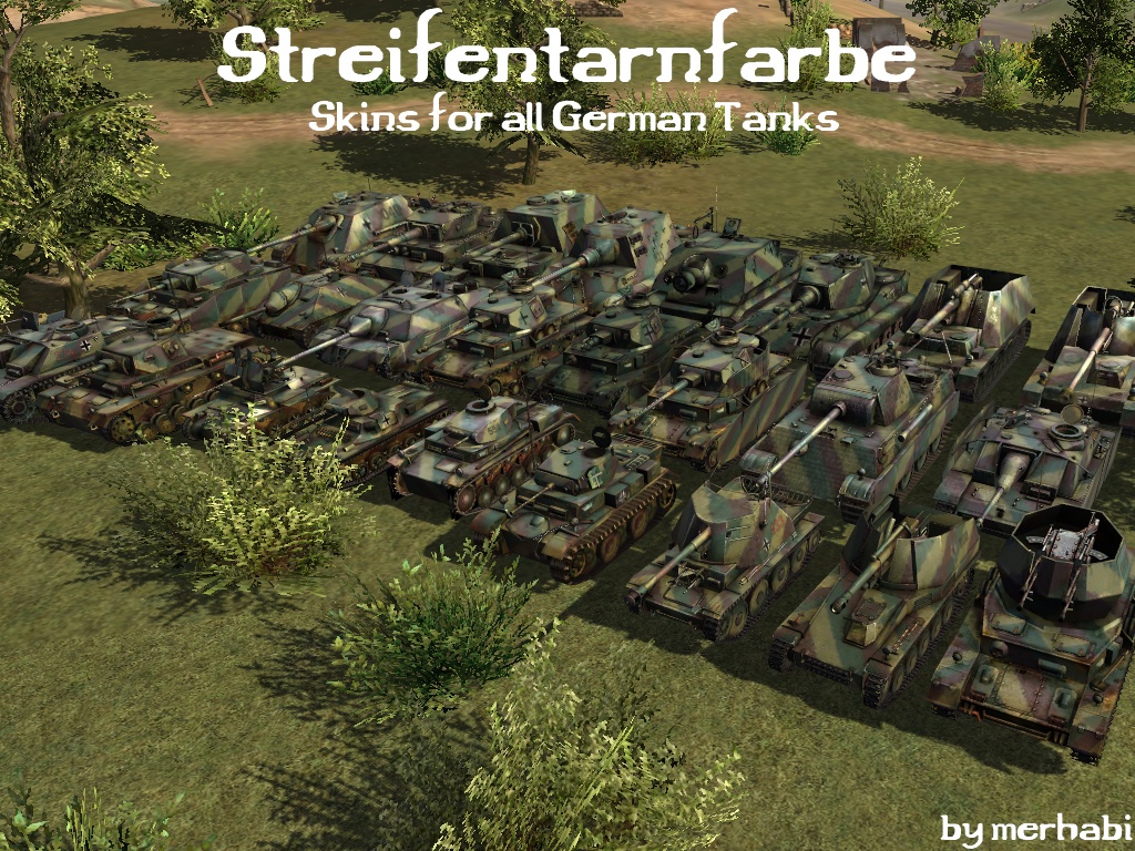 Скачать Streifentarnfarbe Skins for all German Tanks [HD]